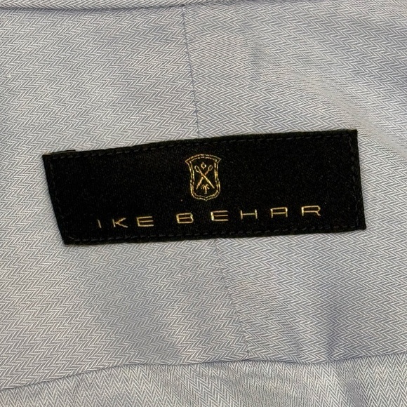 Ike Behar French Dress Shirt Blue Long Sleeve Mens cotton size 16 - Picture 6 of 9